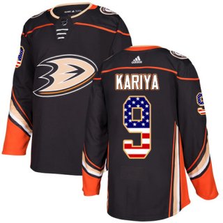 Adidas Ducks #9 Paul Kariya Black Home Authentic USA Flag Youth Stitched NHL Jersey