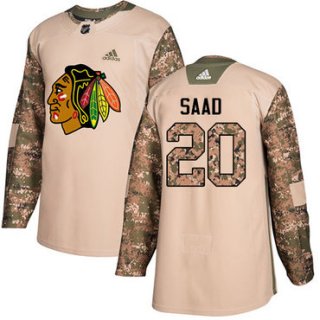 Adidas Blackhawks #20 Brandon Saad Camo Authentic 2017 Veterans Day Stitched Youth NHL Jersey