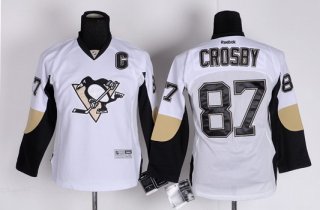 Pittsburgh Penguins #87 Sidney Crosby White Kids Jersey