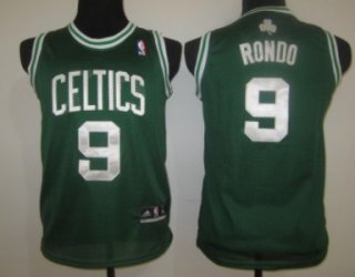 Boston Celtics #9 Rajon Rondo Green Kids Jersey