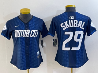 Women's Detroit Tigers #29 Tarik Skubal 2024 Navy City Connect Cool Base Limited Stitched Jersey