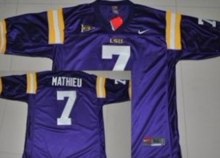 LSU Tigers #7 Tyrann Mathieu Purple Kids Jersey