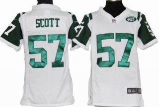 Nike New York Jets #57 Bart Scott White Game Kids Jersey