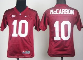 Alabama Crimson Tide #10 A.J. McCarron Red Kids Jersey