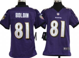 Nike Baltimore Ravens #81 Anquan Boldin Purple Game Kids Jersey