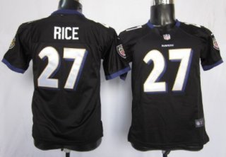 Nike Baltimore Ravens #27 Ray Rice Black Game Kids Jersey