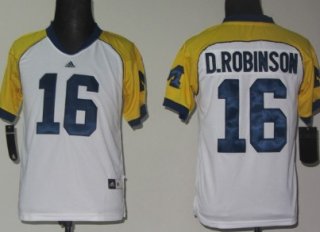 Michigan Wolverines #16 Denard Robinson White Kids Jersey