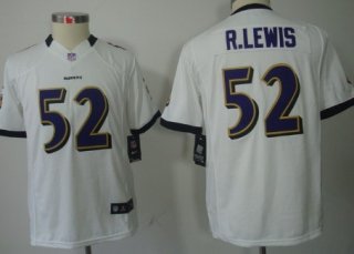 Nike Baltimore Ravens #52 Ray Lewis White Limited Kids Jersey