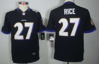 Nike Baltimore Ravens #27 Ray Rice Black Limited Kids Jersey