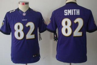 Nike Baltimore Ravens #82 Torrey Smith Purple Limited Kids Jersey