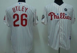 Philadelphia Phillies #26 Chase Utley White Pinstripe Kids Jersey