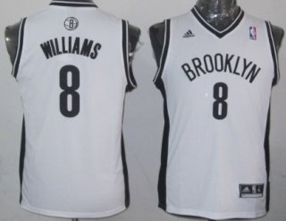 Brooklyn Nets #8 Deron Williams White Kids Jersey