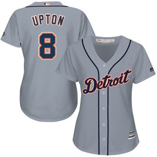 Tigers #8 Justin Upton Grey Road Women's Stitched Baseball Jersey