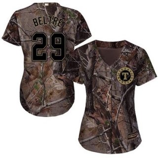 Rangers #29 Adrian Beltre Camo Realtree Collection Cool Base Women's Stitched Baseball Jersey