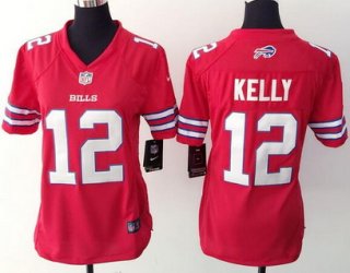 Women's Buffalo Bills #12 Jim Kelly Retired Player Nike Red Color Rush 2015 NFL Game Jersey