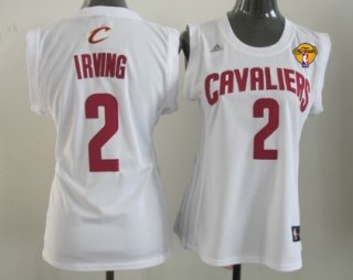 Women's Cleveland Cavaliers #2 Kyrie Irving White 2016 The NBA Finals Patch Jersey