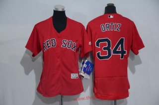 Women's Boston Red Sox #34 David Ortiz Orange 2016 Flexbase Stitched Baseball Jersey