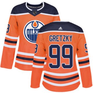 Adidas Edmonton Oilers #99 Wayne Gretzky Orange Home Authentic Women's Stitched NHL Jersey