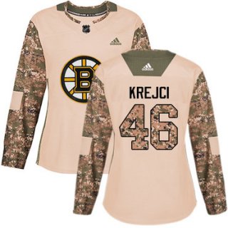 Adidas Boston Bruins #46 David Krejci Camo Authentic 2017 Veterans Day Women's Stitched NHL Jersey