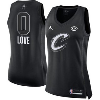 Nike Cleveland Cavaliers #0 Kevin Love Black Women's NBA Jordan Swingman 2018 All-Star Game Jersey