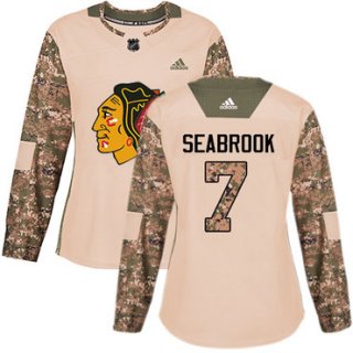 Adidas Chicago Blackhawks #7 Brent Seabrook Camo Authentic 2017 Veterans Day Women's Stitched NHL Jersey