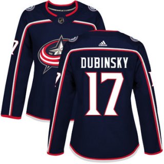 Adidas Columbus Blue Jackets #17 Brandon Dubinsky Navy Blue Home Authentic Women's Stitched NHL Jersey