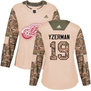 Adidas Detroit Red Wings #19 Steve Yzerman Camo Authentic 2017 Veterans Day Women's Stitched NHL Jersey