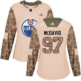 Adidas Edmonton Oilers #97 Connor McDavid Camo Authentic 2017 Veterans Day Women's Stitched NHL Jersey