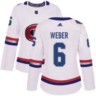 Adidas Montreal Canadiens #6 Shea Weber White Authentic 2017 100 Classic Women's Stitched NHL Jersey