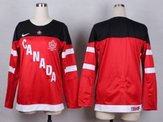 2014/15 Team Canada Blank Red 100TH Womens Jersey