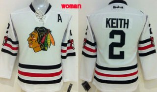 Chicago Blackhawks #2 Duncan Keith 2015 Winter Classic White Womens Jersey