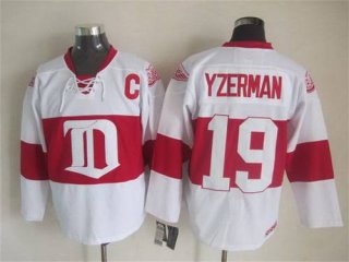 Men's Detroit Red Wings #19 Steve Yzerman 2008-09 White CCM Vintage Throwback Jersey