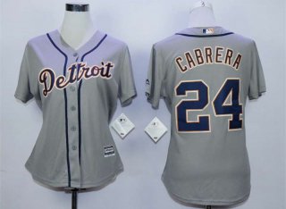 Detroit Tigers #24 Miguel Cabrera Grey Women New Cool Base Jersey