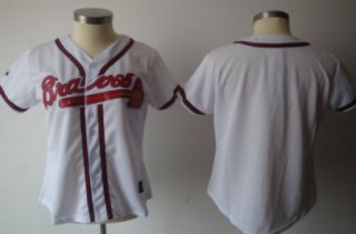 Atlanta Braves Blank White Womens Jersey