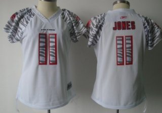 Atlanta Falcons #11 Julio Jones White Womens Zebra Field Flirt Fashion Jersey