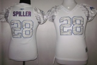 Buffalo Bills #28 C.J.Spiller White Womens Field Flirt Fashion Jersey