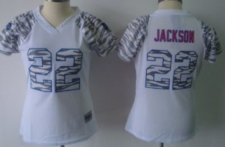 Buffalo Bills #22 Fred Jackson White Womens Field Flirt Fashion Jersey