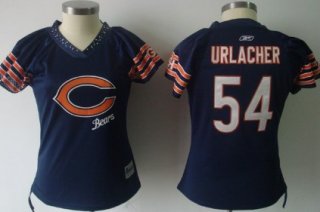 Chicago Bears #54 Brian Urlacher 2011 Blue Womens Field Flirt Fashion Jersey