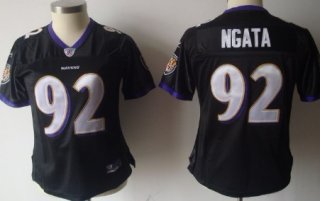 Baltimore Ravens #92 Haloti Ngata 2011 Black Womens Team Jersey