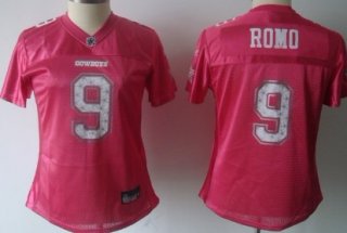 Dallas Cowboys #9 Tony Romo Pink Star Struck Fashion Womens Jersey