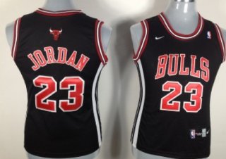 Chicago Bulls #23 Michael Jordan Black Womens Jersey