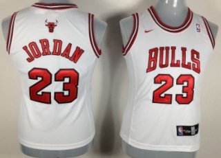 Chicago Bulls #23 Michael Jordan White Womens Jersey