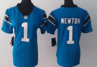 Nike Carolina Panthers #1 Cam Newton Light Blue Game Womens Jersey