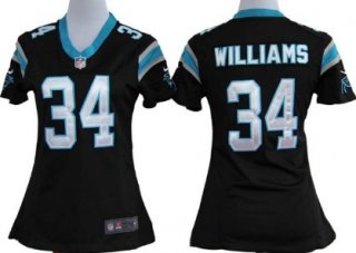 Nike Carolina Panthers #34 DeAngelo Williams Black Game Womens Jersey