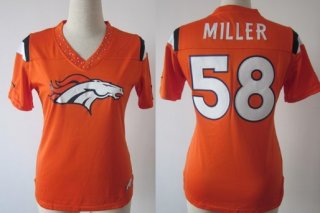 Nike Denver Broncos #58 Von Miller 2012 Orange Womens Field Flirt Fashion Jersey