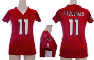 Nike Arizona Cardinals #11 Larry Fitzgerald 2012 Red Womens Draft Him II Top Jersey