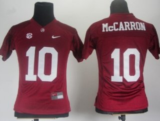 Alabama Crimson Tide #10 A.J. McCarron Red Womens Jersey