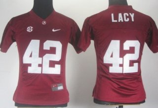 Alabama Crimson Tide #42 Eddie Lacy Red Womens Jersey