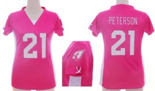 Nike Arizona Cardinals #21 Patrick Peterson 2012 Pink Womens Draft Him II Top Jersey