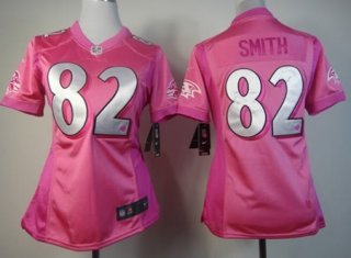 Nike Baltimore Ravens #82 Torrey Smith Pink Love Womens Jersey